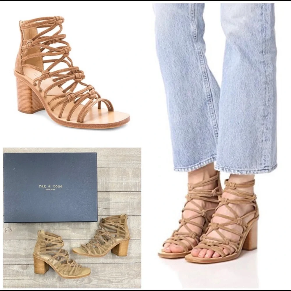 New Rag & Bone Camille Suede Sandals Size 6.5 - Picture 1 of 14